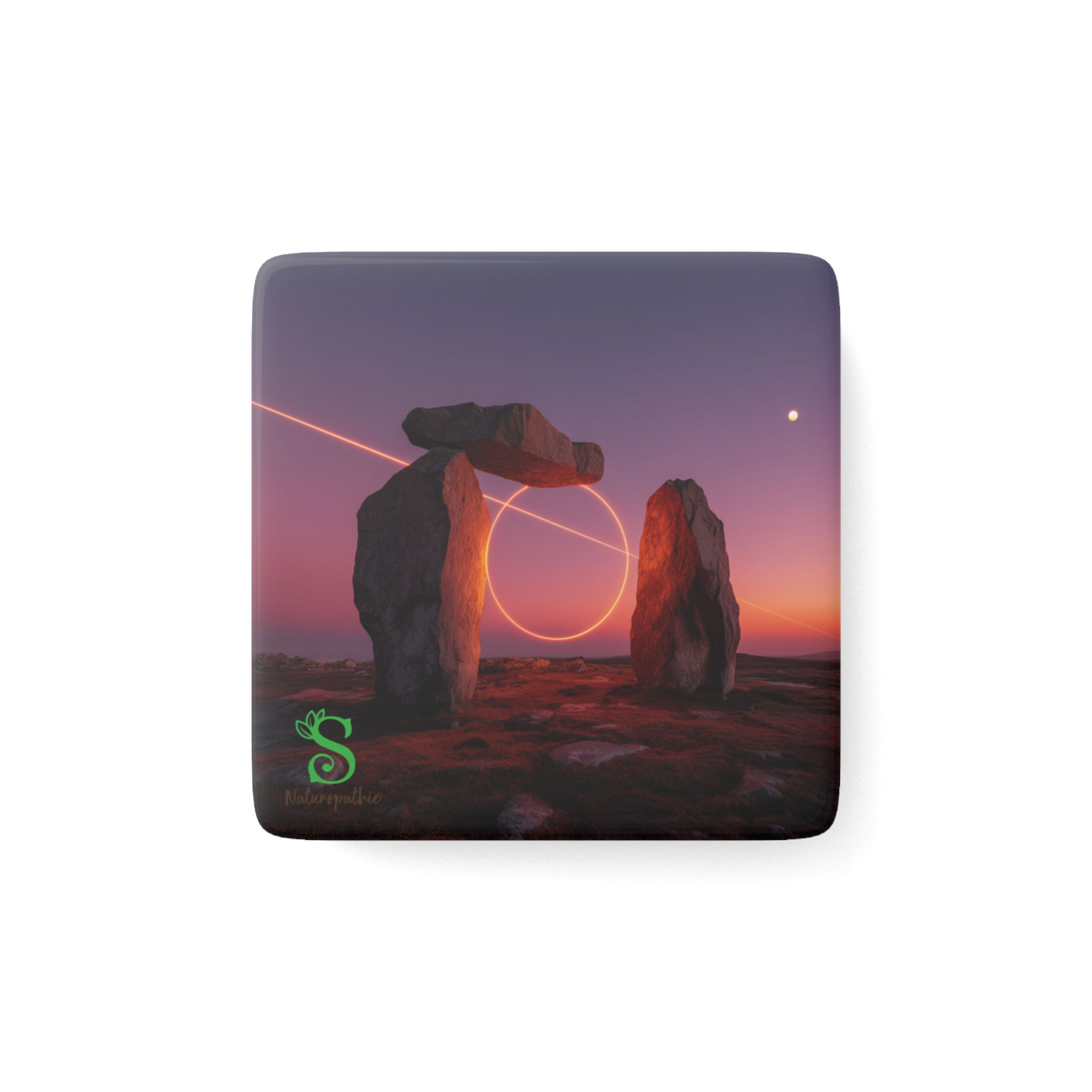 Megalith Sunset Fridge Magnet – Sacred Stones & Celtic Nature Art