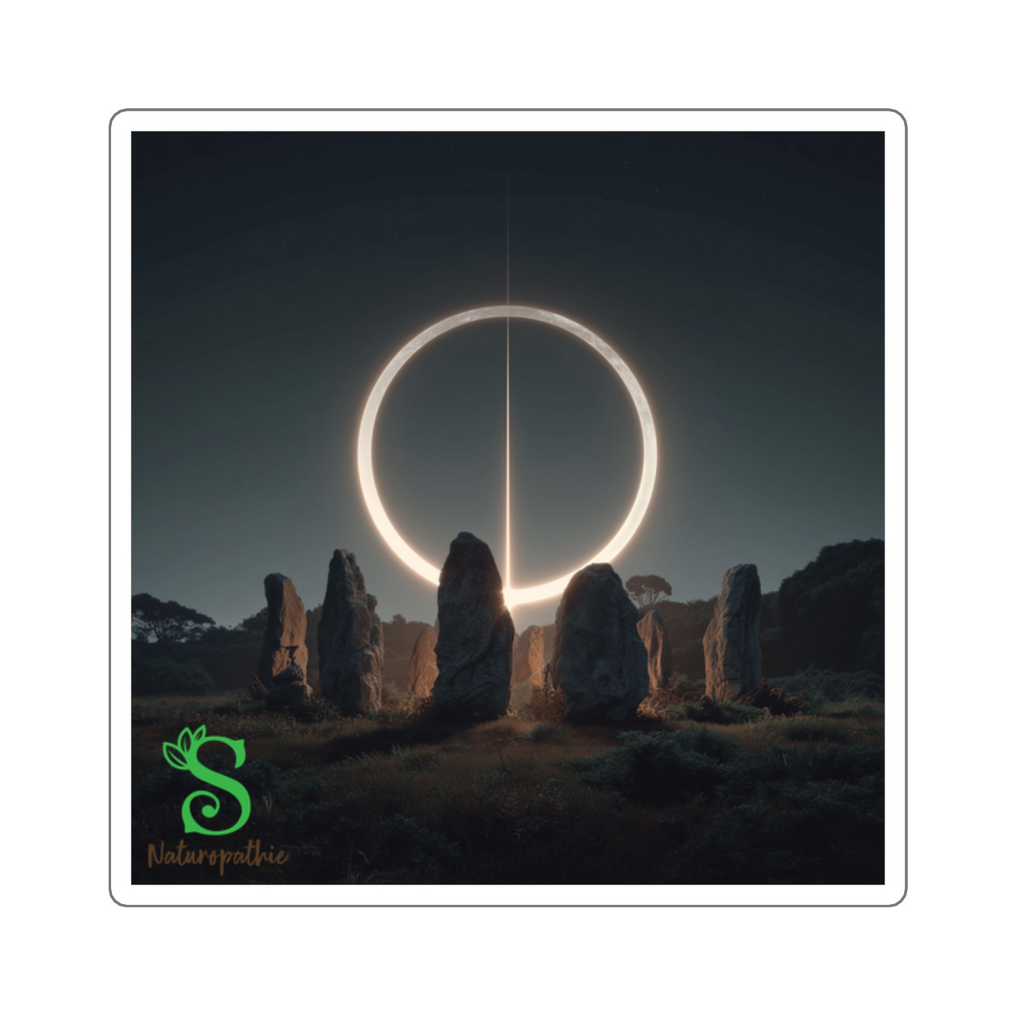 Druid Herbalism Sticker – Sacred Megalith Stones & Nature Wisdom
