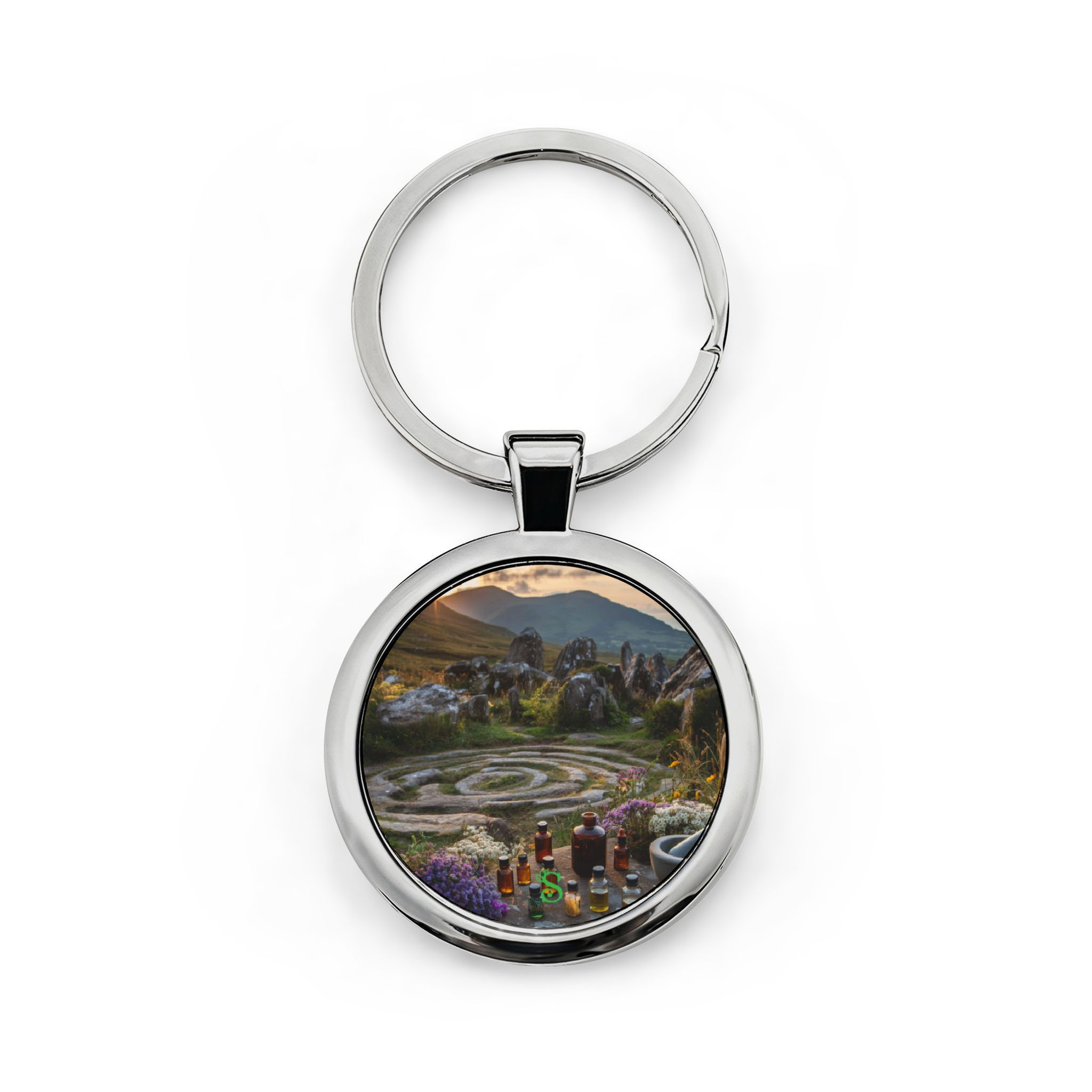 Life Spiral Stone Megalith Keychain – Herbalism & Celtic Energy