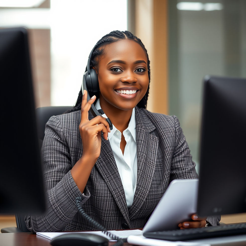 Black american answering the phone in a professional background.jpg