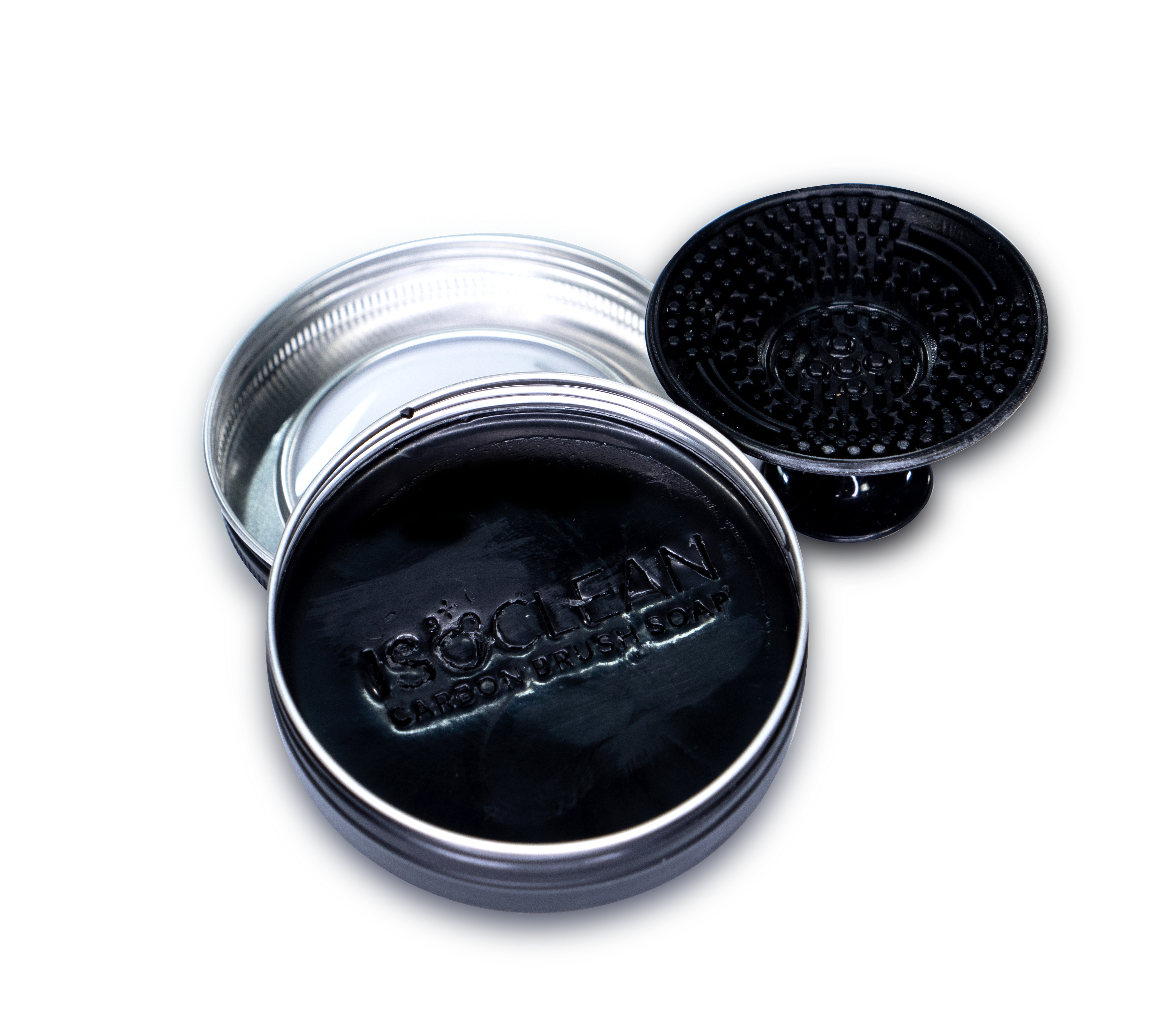 ISOCLEAN's geavanceerde reinigingszeep voor make-up penselen. Koolstof verwijdert vuil en bacteriën uit uw make-upborstels