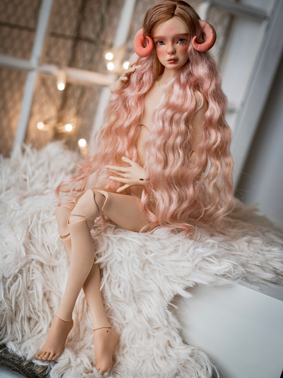 Thumbnail: Lily Little Elf Girl (Peach Cream) 36 cm