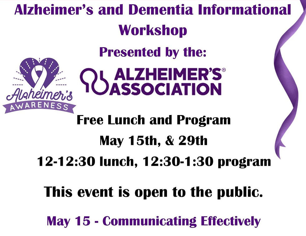 Alzheimer's and Dementia Informational Workshop