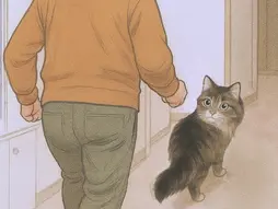 猫の隊長、後方確認中。先生は今日も静かに同行します。