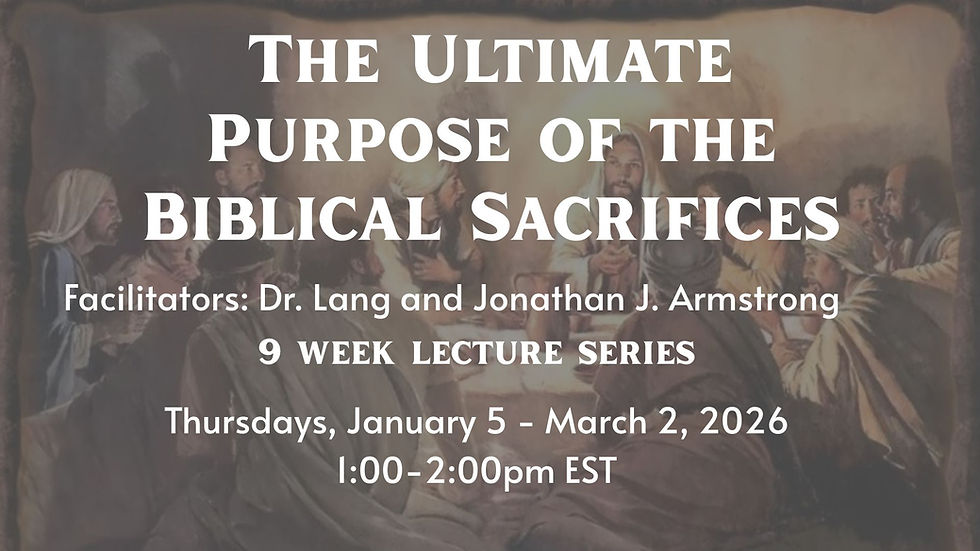 The Ultimate Purpose of the Biblical Sacrifices