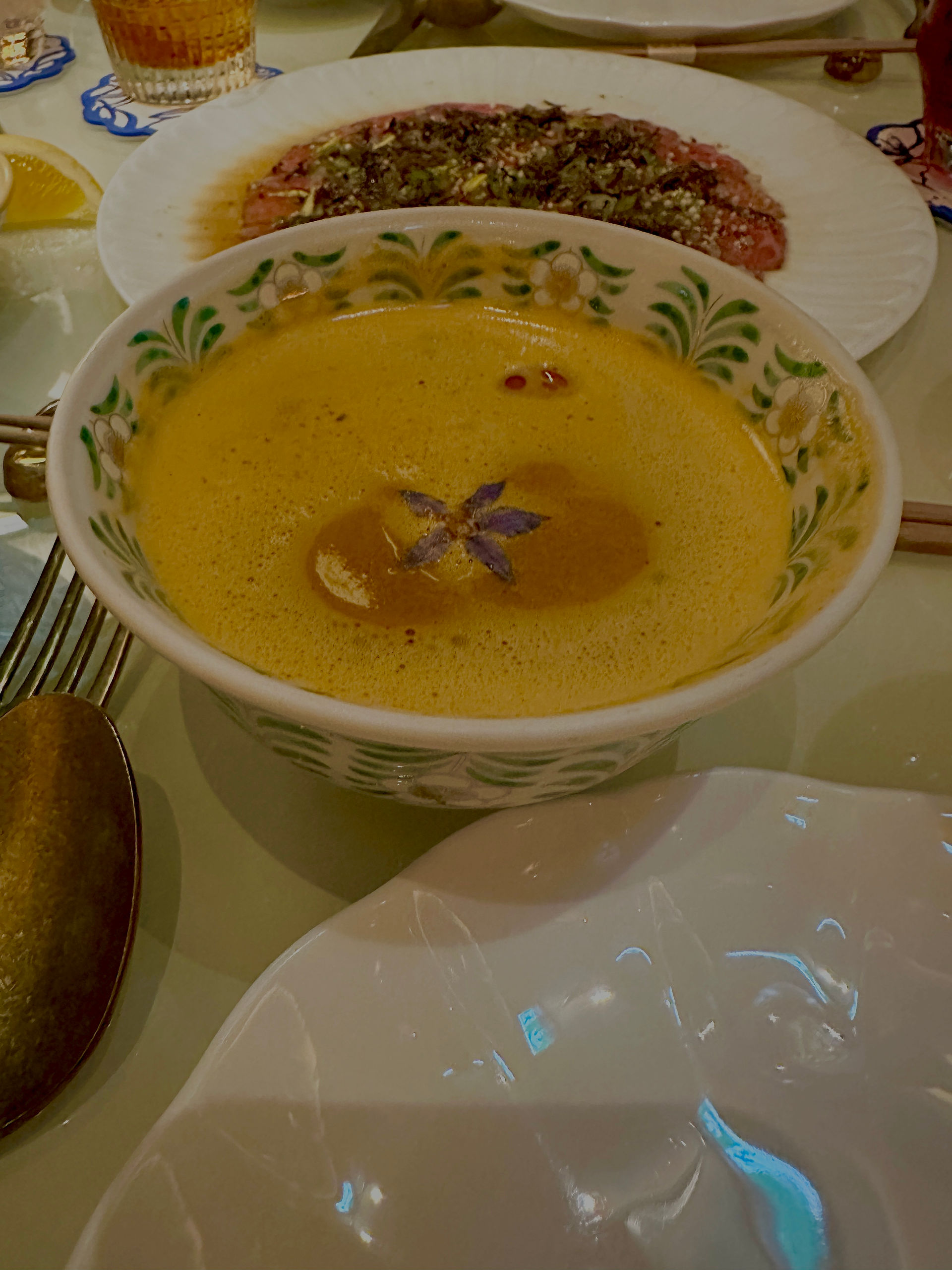 Lobster Bisque from Kira in Dubai. Decadent bowl and delicious soup. Photo from Jabri Fine Dining culinary experience