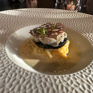 Razor Clam from Moody Tongue in Chicago, IL. Michelin-star restaurant and worlds only michelin-star brewery. Photo from Jabri Fine Dining.