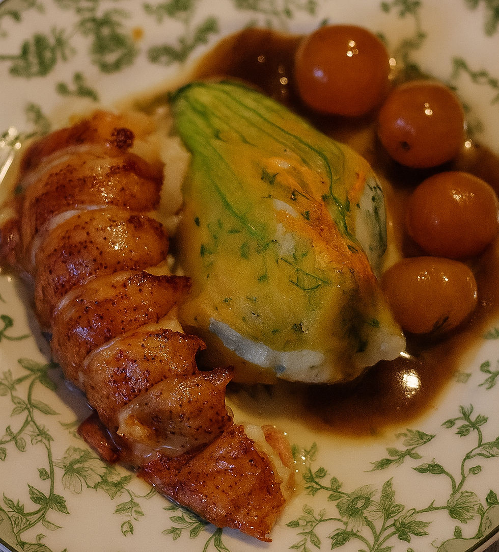 Butter Poached Lobster Tail from table 5 tomato dinner in northville michigan.
