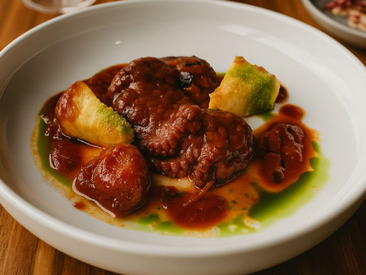 Folpetti In Umido dish at SheWolf Detroit, featured in a Jabri Fine Dining blog review of A Night at the Opera