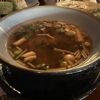 Miso Soup served in ruffled bowl. From Blue Jade at the Ritz-Carlton in Dubai. Jabri Fine Dining photo