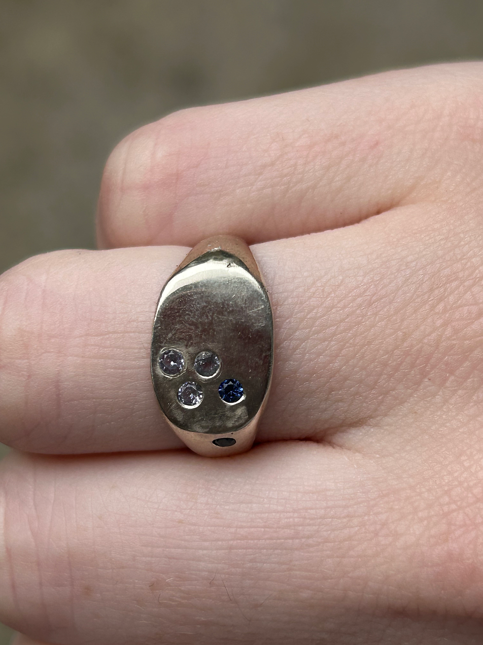Thumbnail: Signet with light tanzanite and blue sapphire