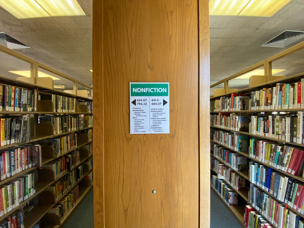 Library Signage: Stacks Endcap Redesign