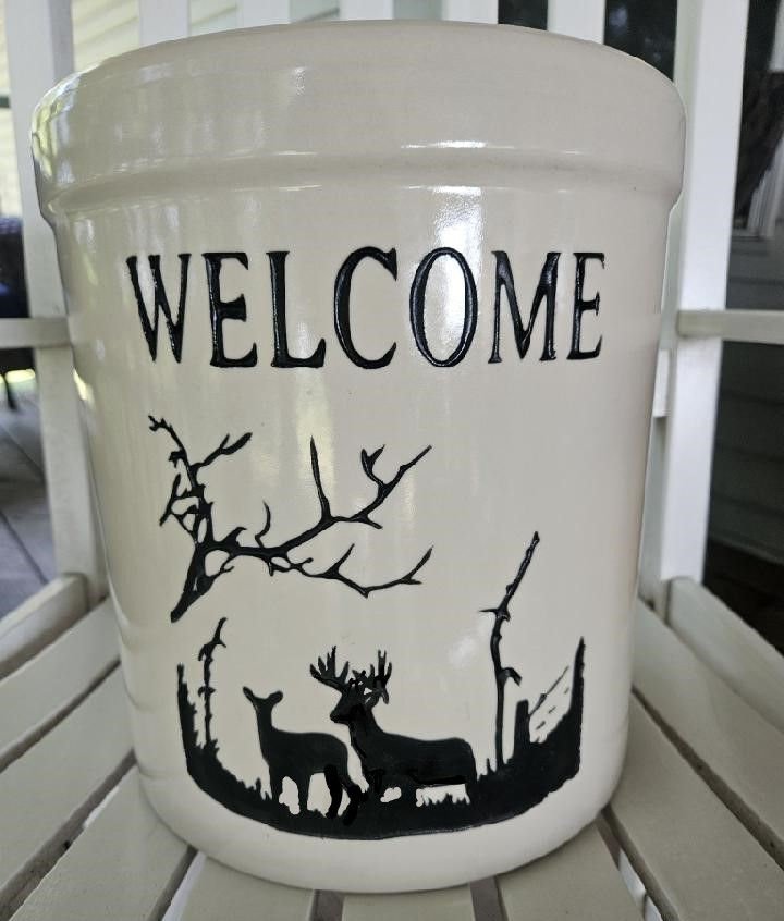 Thumbnail: 2 Gallon Stone Crock with Deer