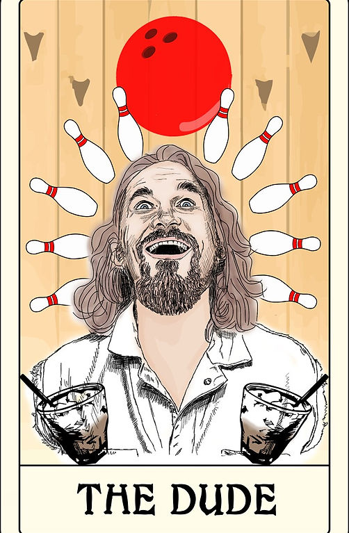 "The Dude" Tarot card, for we offer Dudeist divinations.