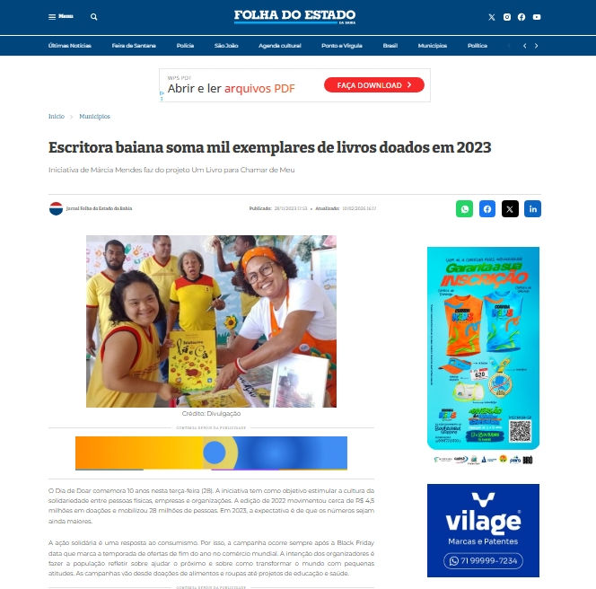 Clipagem Folha do Estado Márcia Mendes