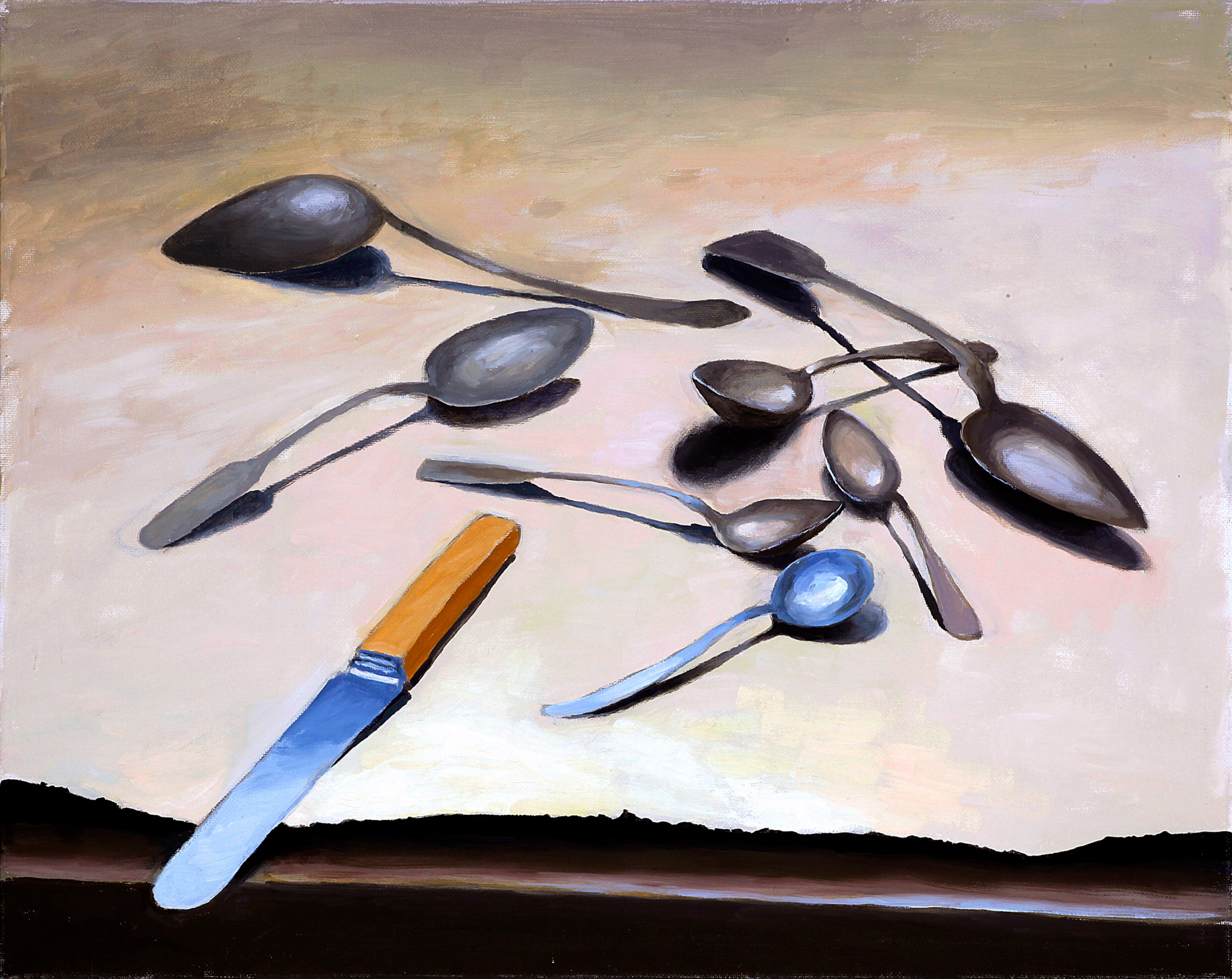 Spoons, oil on canvas