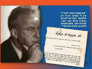 גלוית שנה טובה עם ציטוט נאום רבין, קיבוץ רביד, 1994 (ארכיון החגים הקיבוצי)