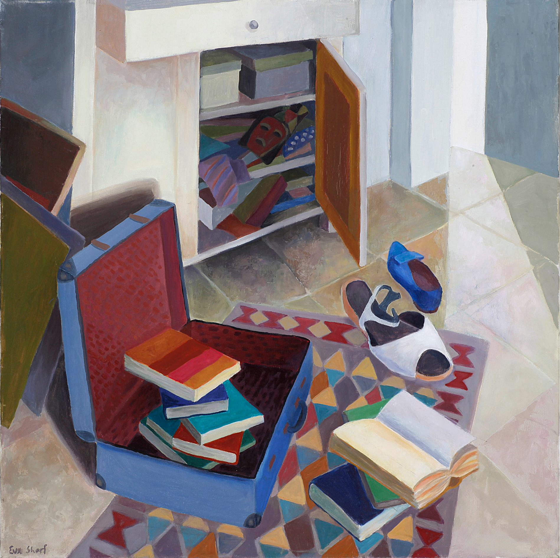 Books, oil on canvas