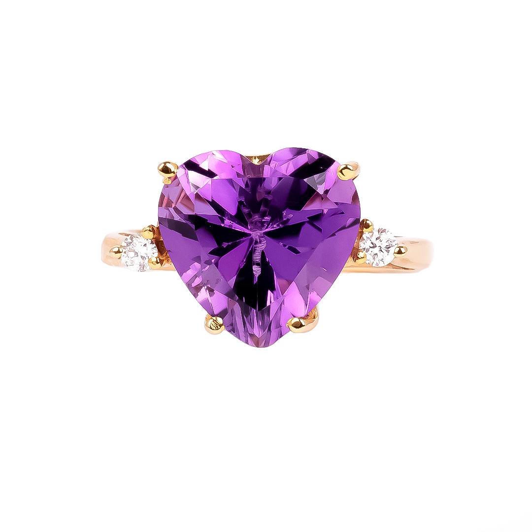 Anastasia con Amatista Corazón 12mm