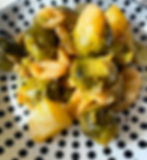 verduras, coles y calamares