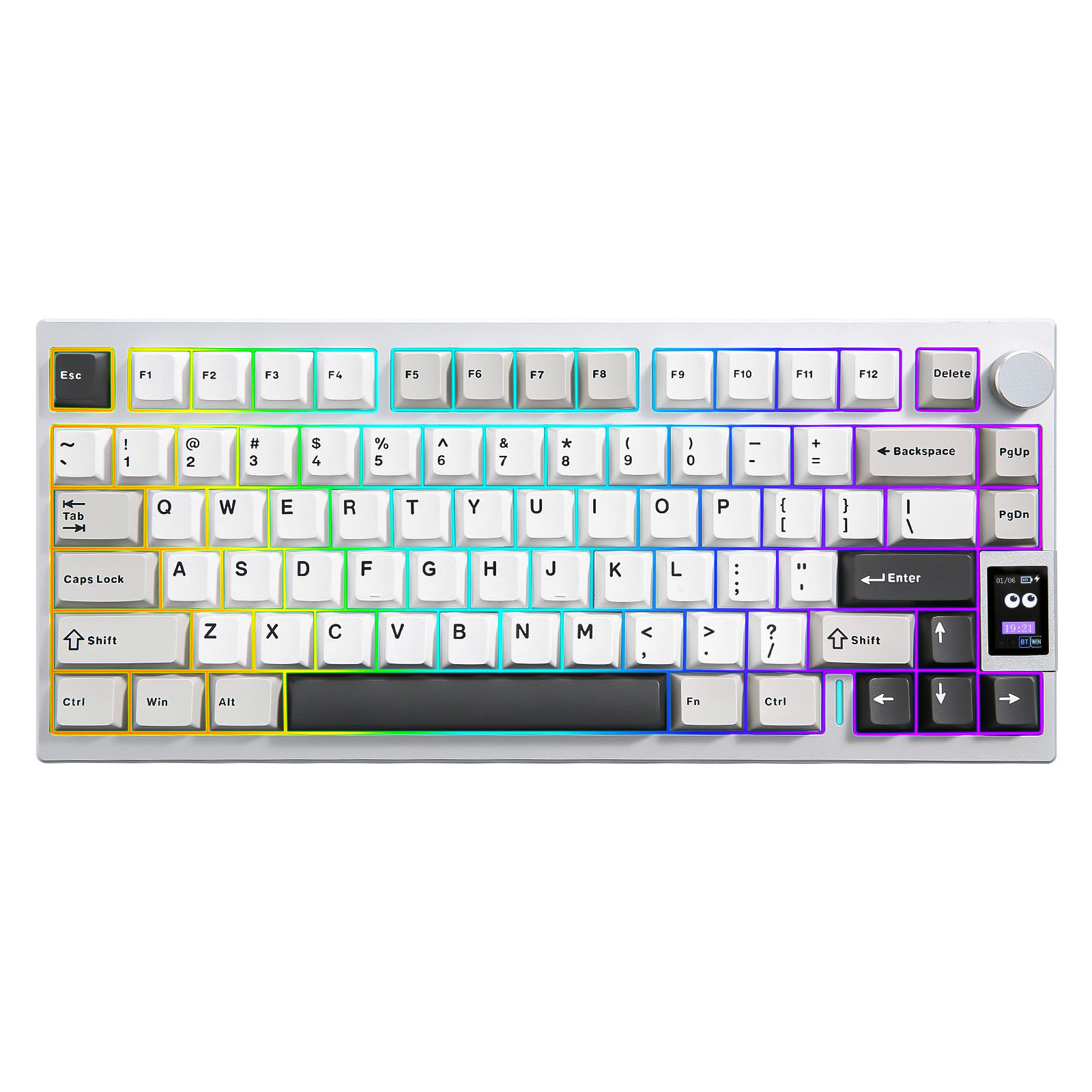 YUNZII AL80 Silver – Teclado mecânico sem fio, alumínio completo usinado em CNC