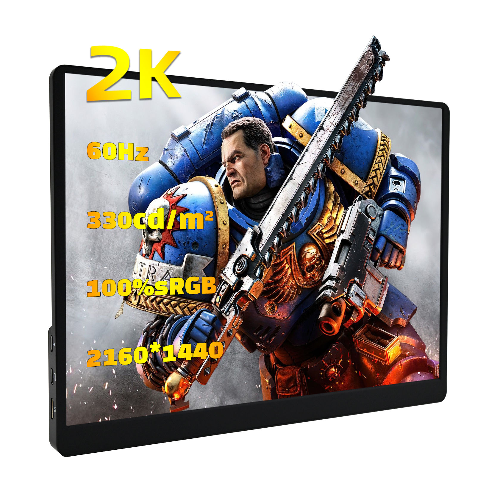 Monitor Portátil ZSUS 2K de 14 Polegadas (2160×1440) 60Hz Para Laptop, XBox, P