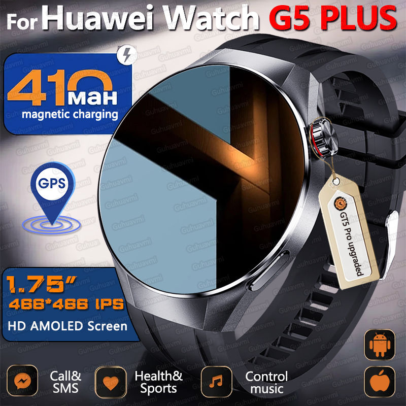 Relógio Smartwatch G5 PLUS Original 2025 – Tela AMOLED HD 1.75", GPS