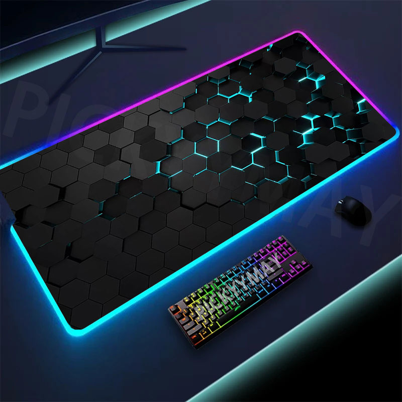 Geometry Large RGB Gamer Mousepad 40x90cm Mouse Mat Gaming Mousepads LED Keyboar