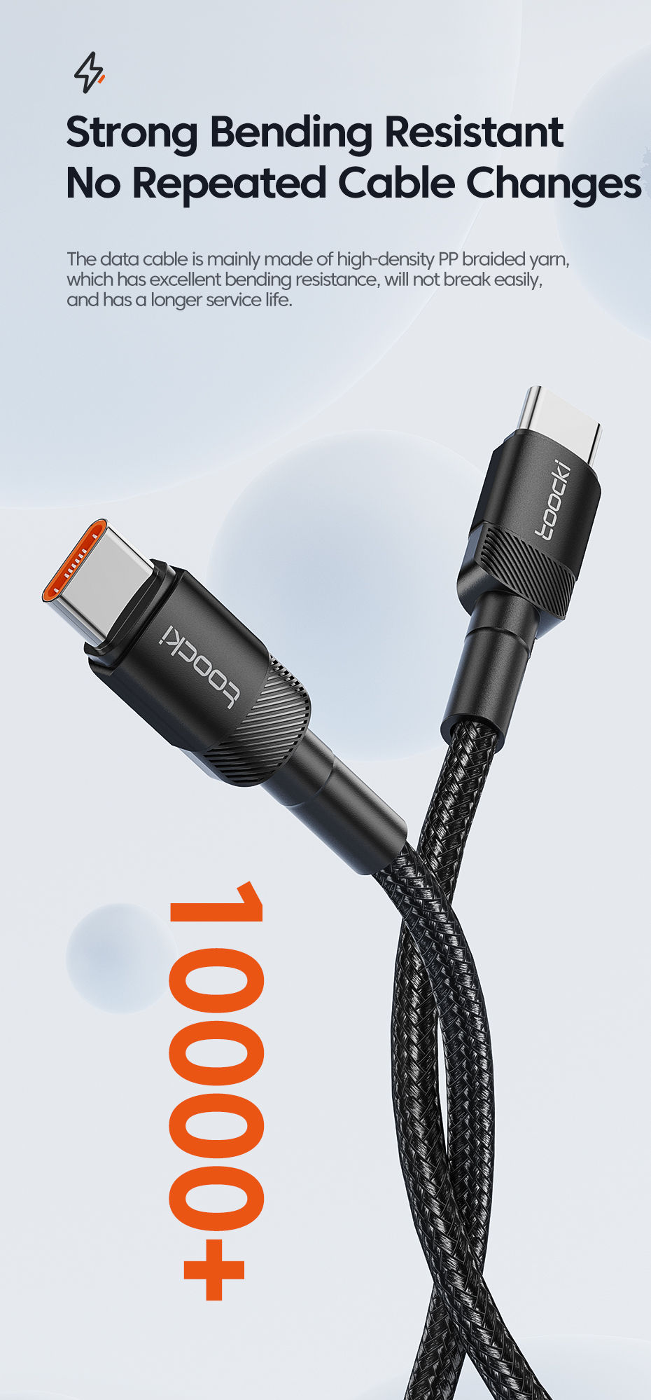 Miniatura: Cabo USB-C para USB-C de 100W, PD 3.0, Quick Charge 4.0