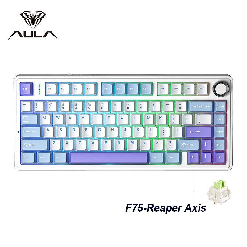 Miniatura: AULA F75 2.4G Wireless/Bluetooth/Wired Gaming Mechanical Keyboard RGB Customized