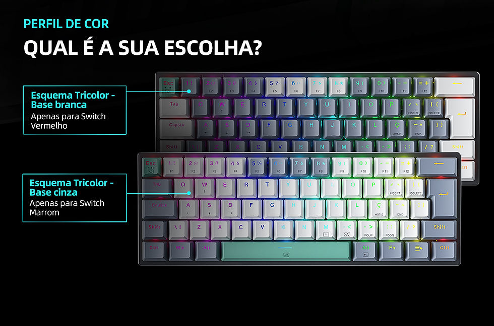 Miniatura: Machenike K500-B61 Mini Mechanical Keyboard 60% ABNT2 Layout RGB Backlight Hot-s