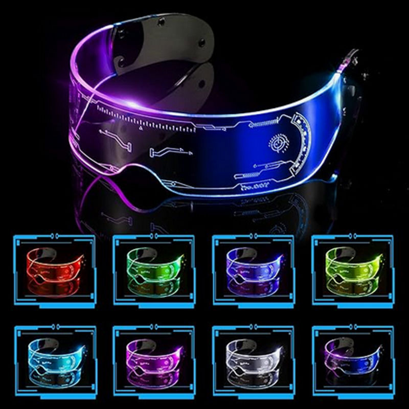Miniatura: Cyberpunk led glasses cool robot cyberpunk glasses Luminous futuristic glasses f