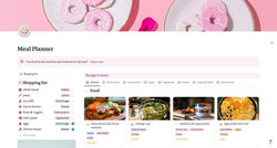 Pink Aesthetic Meal Planner Notion Template