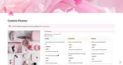 Pink Aesthetic Content Planner Notion Template