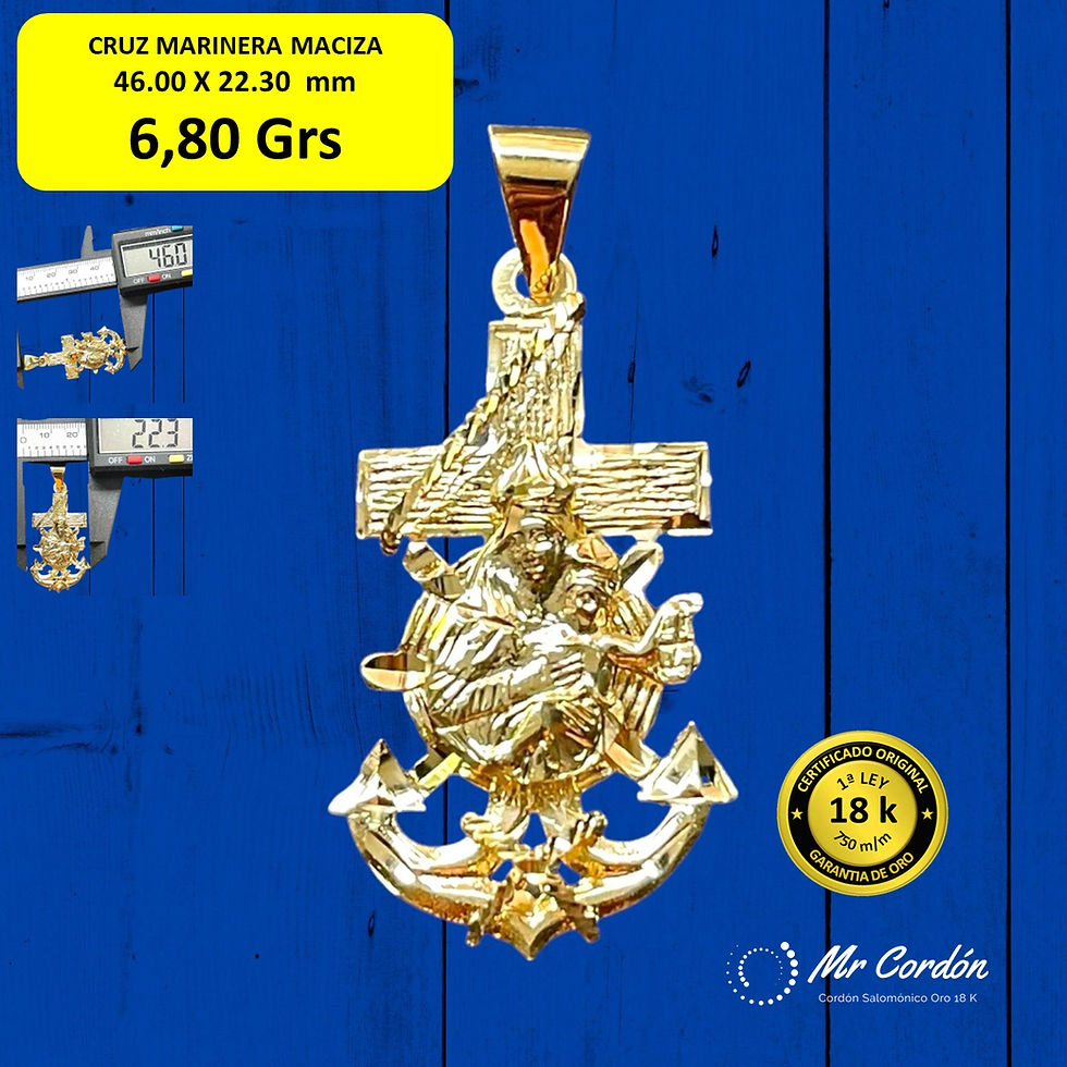 Cruz Marinera L Oro 18 kilates