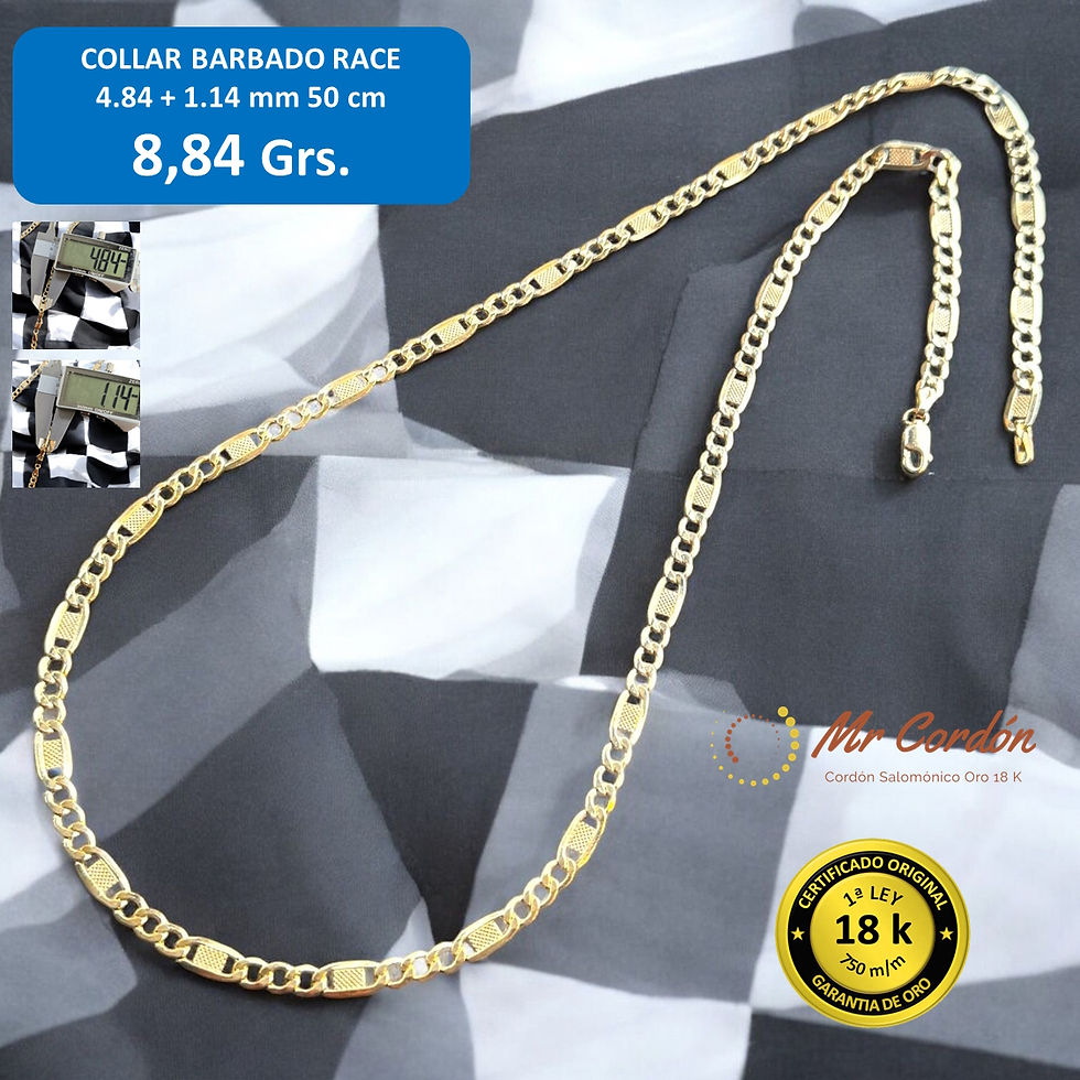 Collar Barbado Race 5.90 mm 50 cm Oro 18 Kilates