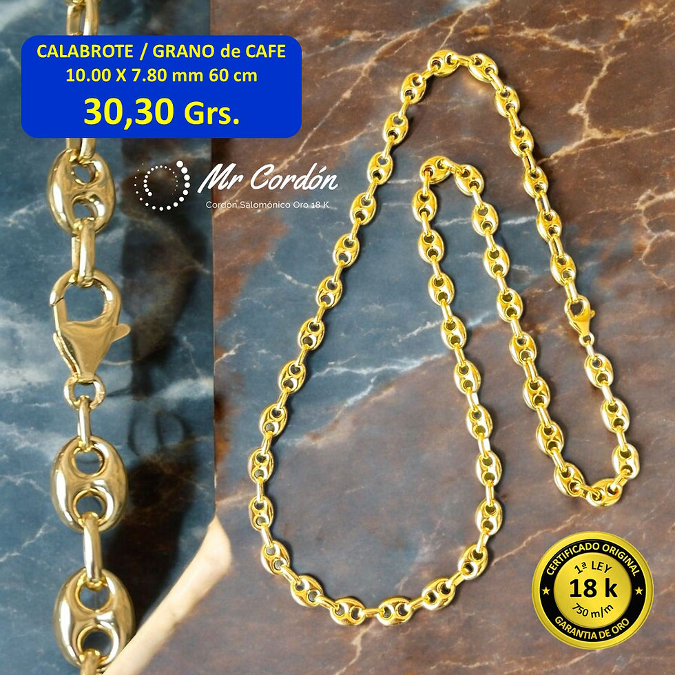 Collar Calabrote 10X7.80 mm Oro 18 Kilates