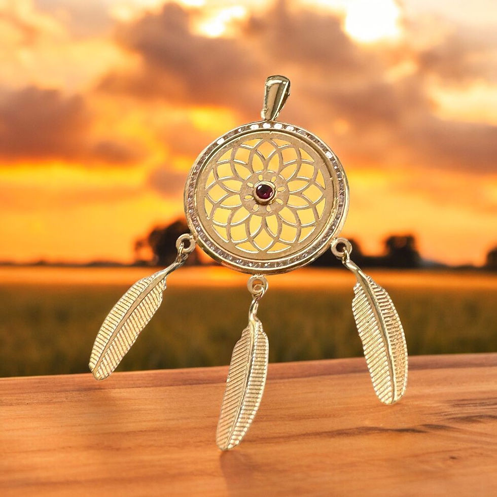 Colgante Atrapa Sueños Oro 18 Kilates