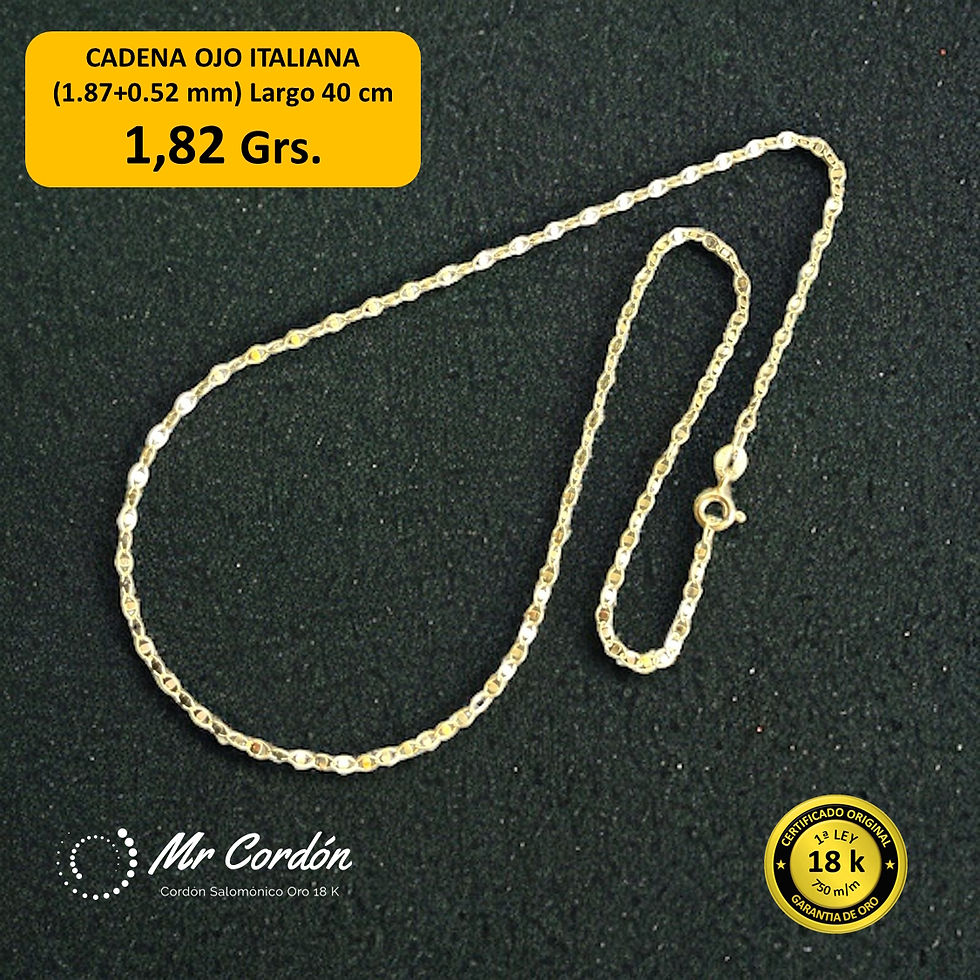 Cadena Ojo Macizo Oro 18 Kilates