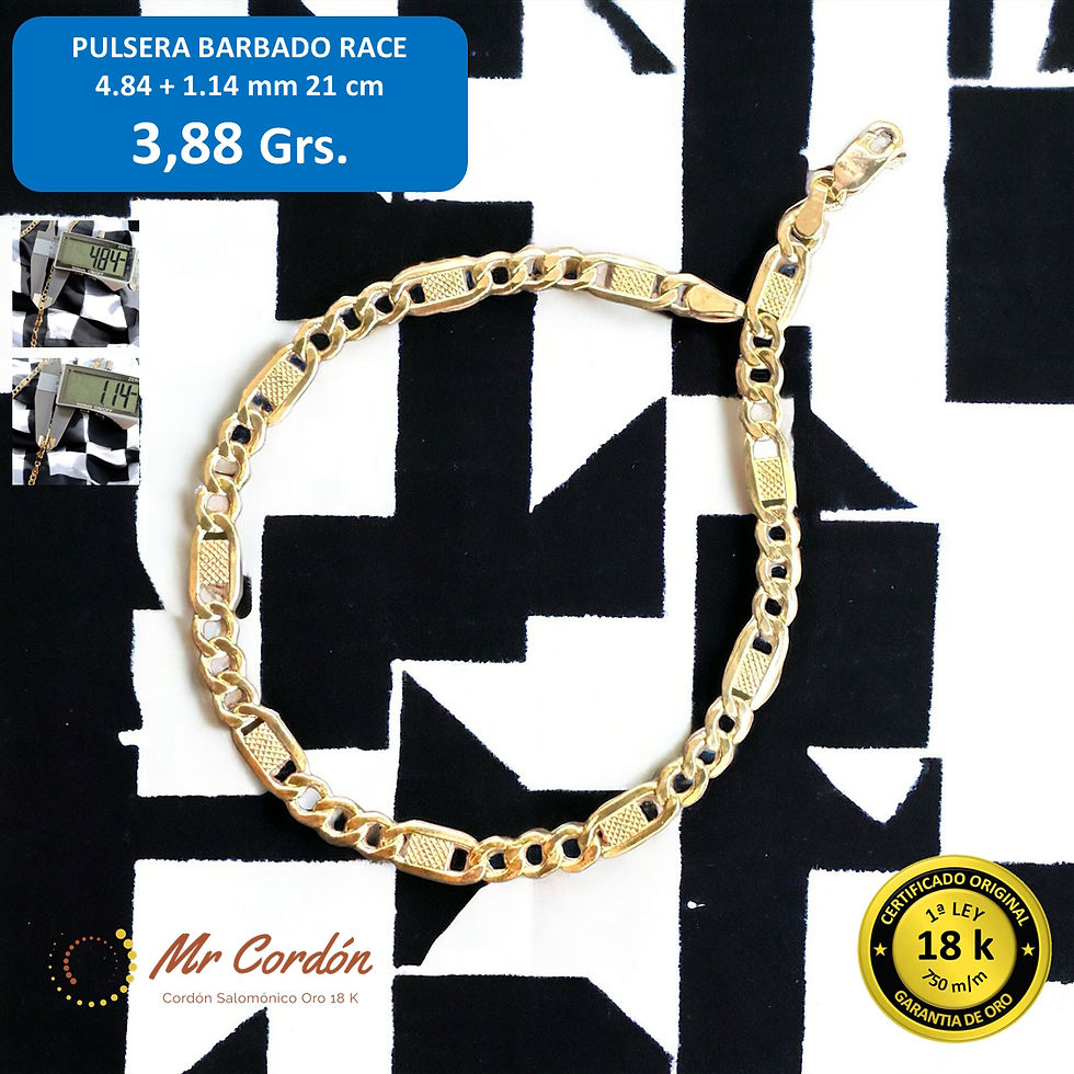 Pulsera Barbada Race 5.90 mm 21 cm Oro 18 Kilates