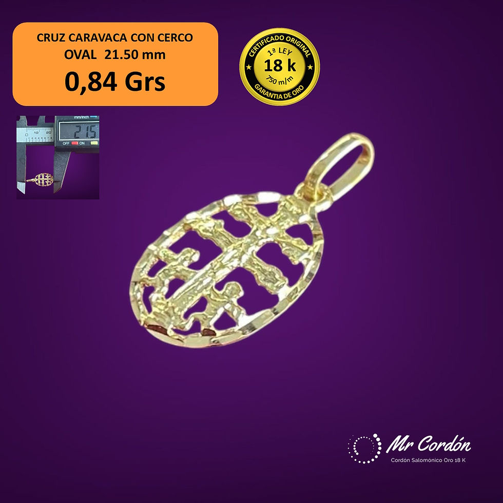 Cruz Caravaca Orla Oval S Oro 18 kilates