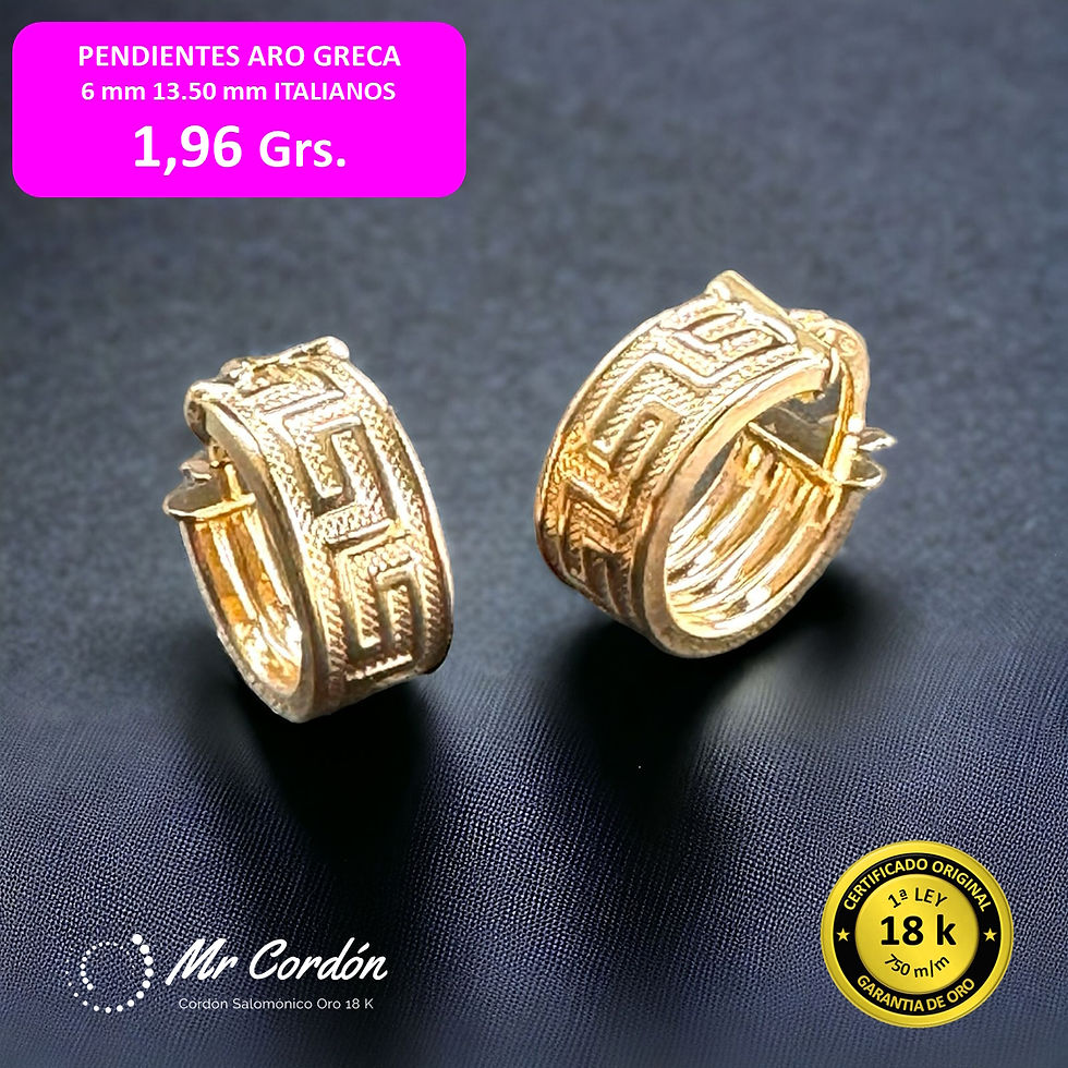 Pendientes Aro oro 18 Kilates