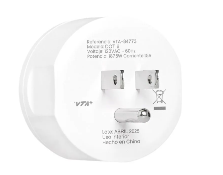 Miniatura: Tomacorriente Inteligente VTA+ DOT 6 1875W 15A WiFi App