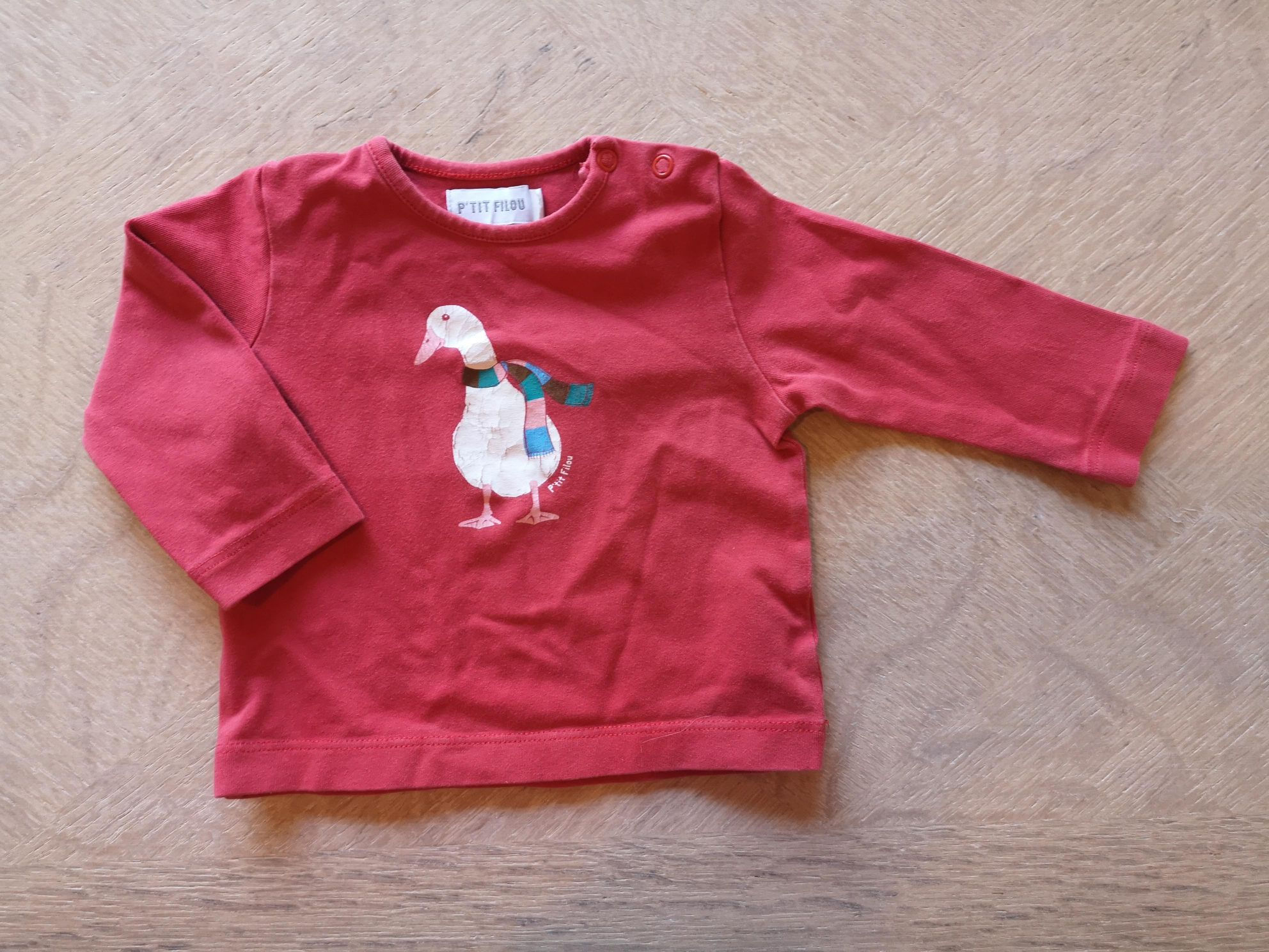 Rode t-shirt met eend