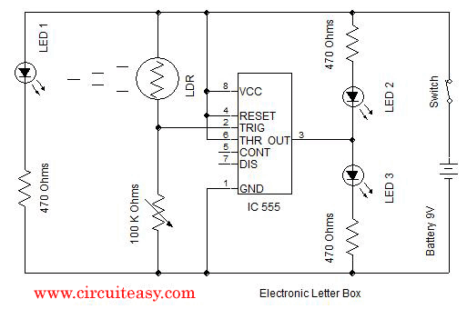 Electronic Letter Box Circuit Diagram