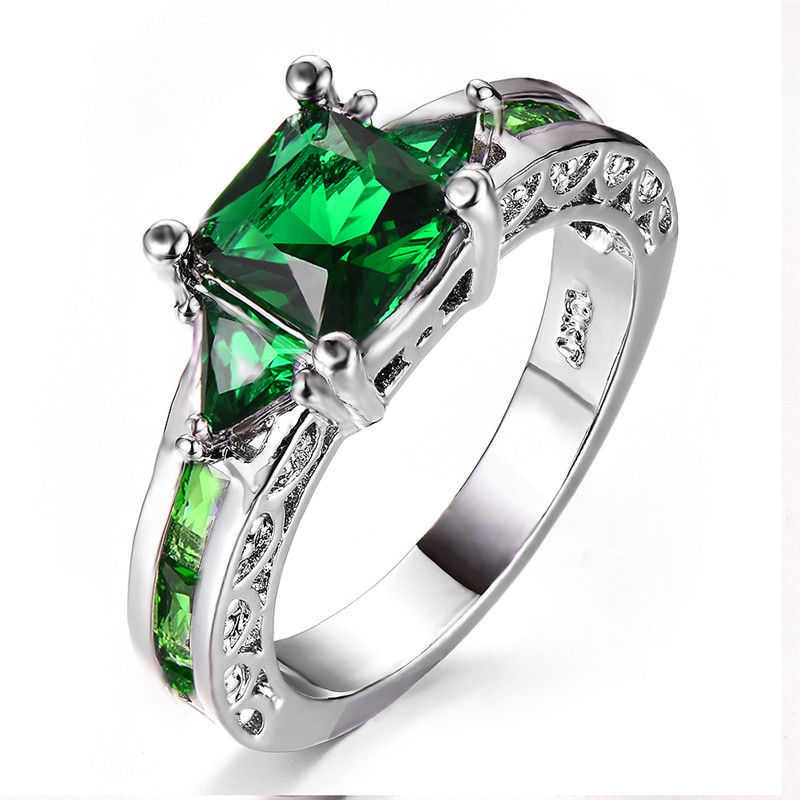 Thumbnail: Women's Luxury Silver-Tone Ring with Pink Crystal Stone