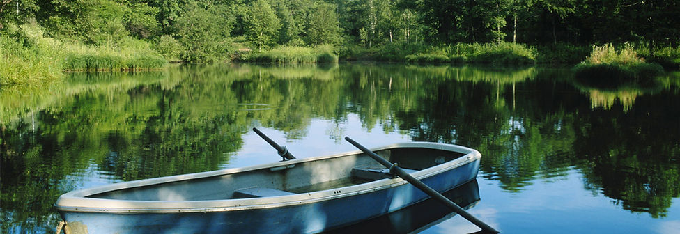 Blue Boat Reflection