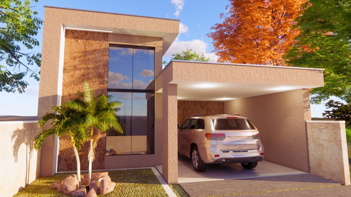 PROJETO CASA MODERNA 2 QUARTOS TERRENO 8,00 X 16,50m - REF. 81624