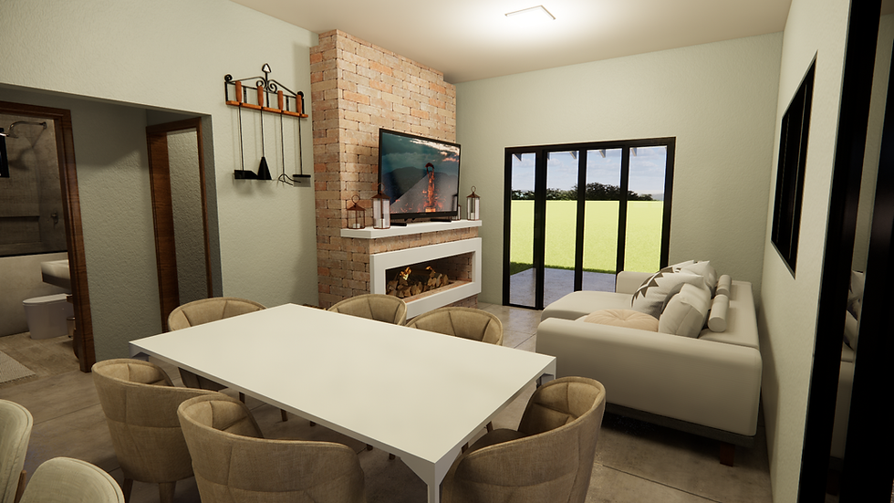 Miniatura: PROJETO DE CASA DE CAMPO COM 2 QUARTOS - TERRENO 15X20m - REF. 10C24