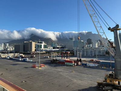 Table Mountain with table cloth from our balcony